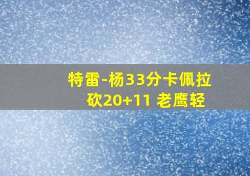 特雷-杨33分卡佩拉砍20+11 老鹰轻